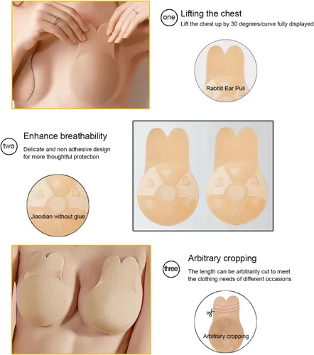 Miniatura 4 de 3 Pairs 2023 Upgraded Sticky Bra Adhesive Bra Invisible Silicone Bras Backless Bra Strapless Push Up Bras for Women
