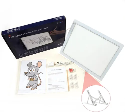 Miniatura 7 de TOHETO Almohadilla de luz A3 con soporte plegable, adaptador certificado UL, almohadilla ultra fina súper brillante de 8000 Lux para vinilo