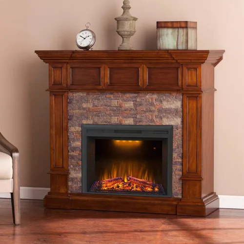 Miniatura 2 de Valuxhome Chimenea eléctrica, inserto de chimenea eléctrica de 33 pulgadas, calefactor de chimenea con protección contra sobrecalentamiento, sonido