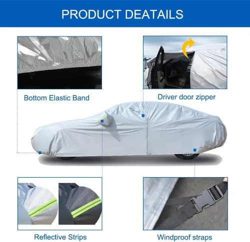 Miniatura 3 de KouKou Oxford - Cubierta impermeable para automóvil, para todo tipo de clima, para exteriores, contra la lluvia, el polvo, el sol, UV