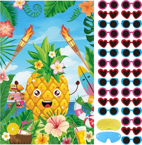 Miniatura 20 de Juego de fiesta de Hooqict Pin The Hat On The Cat para gatos, juegos de fiesta de cumpleaños de gato para niños, suministros de fiesta de cumpleaños