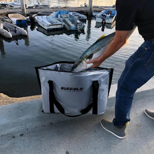 Miniatura 2 de Buffalo Gear Enfriador de pescado aislado – Bolsa de fondo plano impermeable de 27.5 cuartos de galón, 58 cuartos de galón, a prueba de fugas