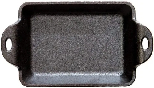 Miniatura 2 de Lodge HMSRC - Mini servidor rectangular de hierro fundido mejorado y sazonado con calor, 10 onzas, color negro