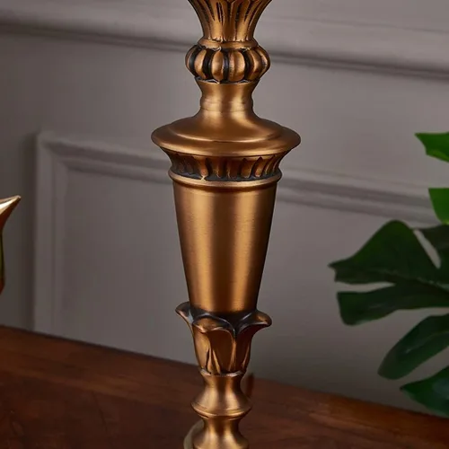 Miniatura 3 de Lámpara de escritorio de estilo chino, lámpara de mesa de cobre, lámpara de noche para dormitorio, decoración moderna de sala de estar, lámparas