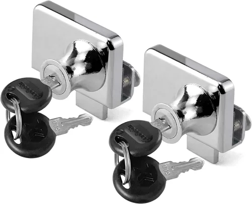 Miniatura 11 de Aleación de zinc sin taladro Cerradura de puerta de vidrio Cerradura de puerta doble Pantalla de gabinete 2 llaves para vidrio de 0.21-0.31