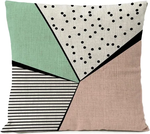 Miniatura 4 de Juego de 4 fundas de almohada geométricas de ciervo negro y verde de 18 x 18 pulgadas con forma de corazón, fundas decorativas para el hogar, sofá