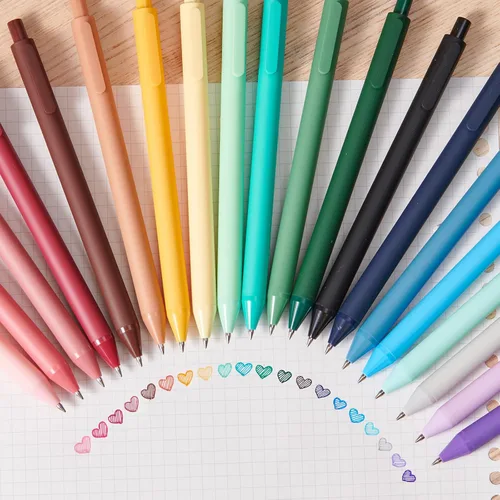 Miniatura 5 de Kaco PURE Bolígrafos de gel de colores, 30 piezas de tinta de colores surtidos de 0.5 mm de punta fina, bolígrafos estéticos para agenda, papelería