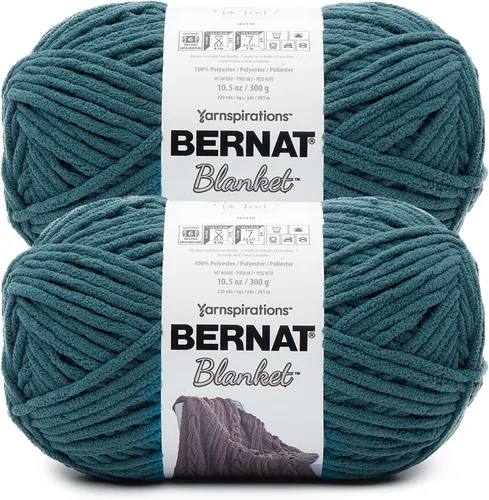 Miniatura 75 de Bernat - Estambre para mantas súper esponjoso acrílico, 2 paquetes de 300g/10.5 onzas, #6, chenilla gruesa de peso pesado para tejer y crochet