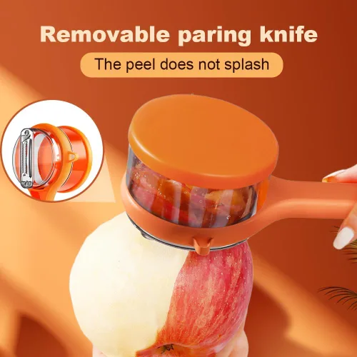 Miniatura 7 de Cuchillo pelador con caja de almacenamiento, pelador 2024 con cubo de almacenamiento, pelador multifuncional de doble cara de acero inoxidable y 2