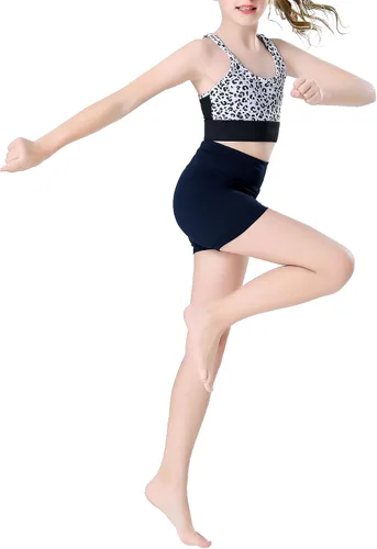 Miniatura 5 de Swdarz Pantalones cortos de gimnasia para niñas, para voleibol, animación, ballet, elastano