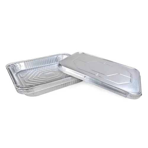 Miniatura 8 de IDL Packaging Sartenes de aluminio de tamaño medio con tapas, tamaño mediano, 13 x 11 x 2 pulgadas (paquete de 10) - Sartén desechable de aluminio