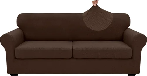 Miniatura 9 de XINEAGE - Fundas para sofá de 3 piezas, para sofá de 2 cojines extragrandes, funda súper elástica para sofá de 2 asientos, funda universal para sofá