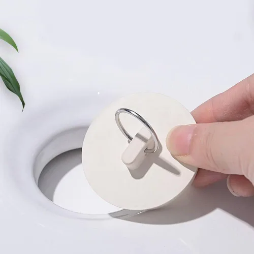 Miniatura 5 de Juego de tapones de drenaje, 4 tamaños, tapones de goma para fregadero, tapón blanco con anillo para colgar para bañera, cocina y baño