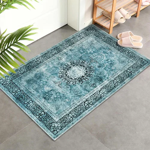 Miniatura 38 de DECOMALL Alfombra lavable de 2 pies 6 x 9 pies, alfombra para pasillo con respaldo de goma, antideslizante para cocina Rojo rosa