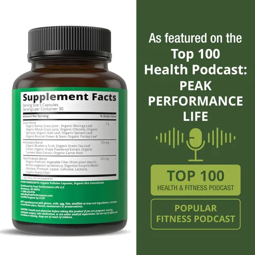 Miniatura 6 de Organic Super Greens 150 cápsulas – Suplemento superalimenticio de jugo verde con 25 ingredientes orgánicos naturales. Max Energy and Detox Super