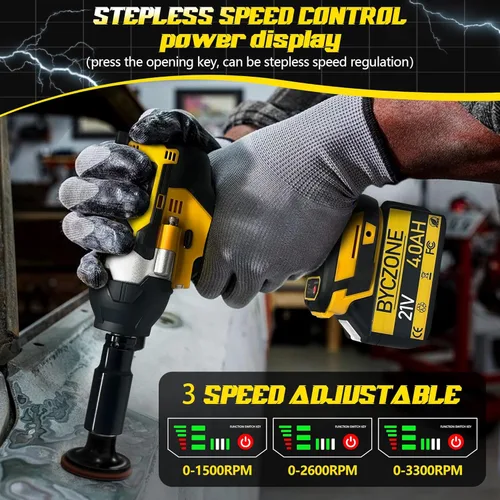Miniatura 4 de Llave de impacto inalámbrica de 1000 N.m (740 pies-libras), pistola de impacto sin escobillas de alto torque de 1/2 pulgada 21V con 2