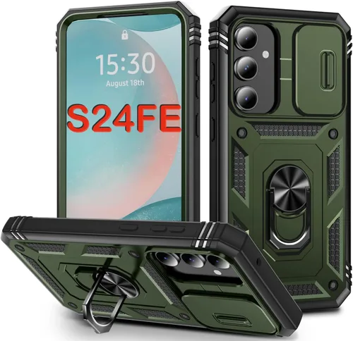 Miniatura 95 de PASNEW Funda para Samsung Galaxy S22 Ultra 5G, cubierta de cámara deslizante y soporte de dedo de metal giratorio de 360°, militar, resistente, a