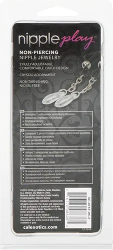 Miniatura 4 de CalExotics Novedades, juego de pezón, joyería sin perforación, cristal/transparente vidrio/transparente