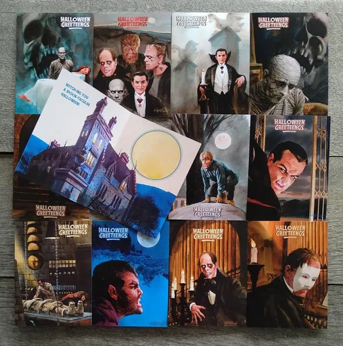 Miniatura 3 de PIXILUV Tarjetas de felicitación de Halloween de película silenciosa, 12 tarjetas grandes ~ Pósteres clásicos de película silenciosa vintage