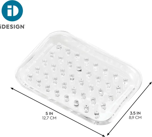 Miniatura 3 de iDesign Jabonera de plástico para ducha de baño, juego de 1, rectangular Para ducha de baño, rectángulo