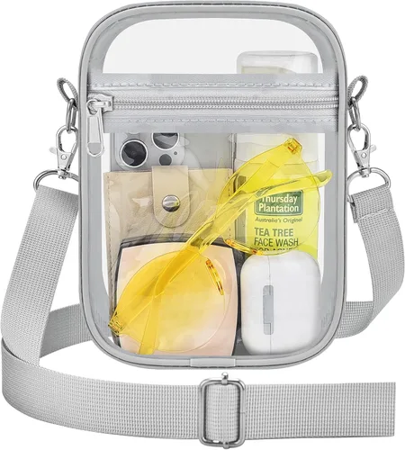 Miniatura 11 de Bolso transparente Slumou para eventos en estadios - Bolso pequeño, mini bolsos de mensajero para fanáticos de deportes para conciertos, trabajo