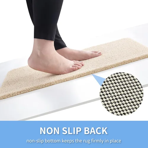 Miniatura 134 de Hargiis - Tapete antideslizante de secado rápido para tina y ducha, tapete exfoliante para pies, para baño, cocina u hotel, beige, 24 x 16 pulgadas