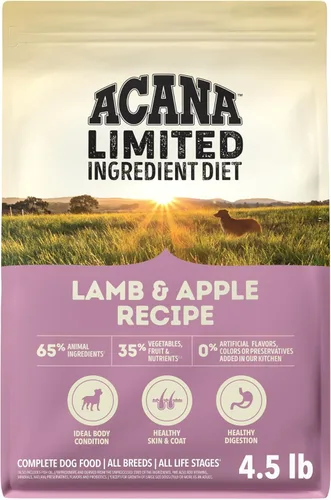 ACANA Singles Alimento Seco para Perros de Ingrediente Limitado Sin Granos Alto en Proteínas Receta de Cordero y Manzana Bolsa de 4.5lb