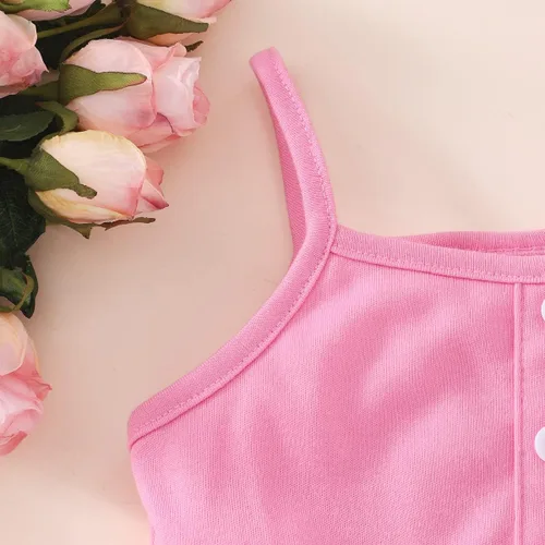 Miniatura 6 de Conjunto de 2 piezas para niña, camisa y pantalones cortos con cinturón, ropa de verano de 2 a 7 años