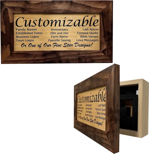 Miniatura 7 de Bellewood Designs Decoración de pared personalizable para armario de armas, caja fuerte personalizada para guardar tu pistola de forma segura a