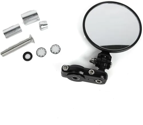 Miniatura 4 de Espejos laterales plegables negros de 3 pulgadas, redondos, 7/8 pulgadas, para Harley Davidson Kawasaki Suzuki Yamaha Cruiser Dirt Bike Scooter ATV