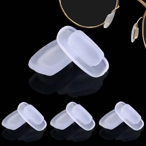 Almohadillas nasales para gafas, 4 pares de silicona suave cuadrada de repuesto de grado premium – Almohadillas de nariz deslizantes en forma de