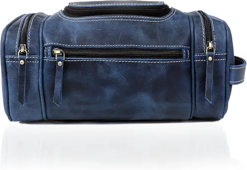 Miniatura 3 de VC VINTAGE COUTURE Neceser de cuero para hombre, extra grande, neceser de cuero para hombre, para viajes, kit de cuero real para hombre, bolsa