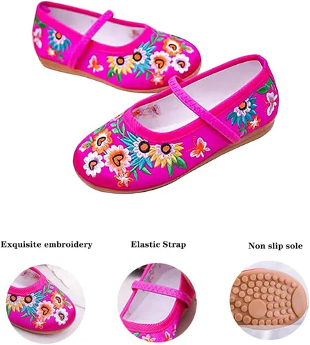 Miniatura 2 de Mirabel Shoes, Mirabel Shoes Encanto for Girls, Girls Dress Shoes Ballet Costume Shoes for Girls Comfy Low Heel Round Toe Flat Shoes with Floral