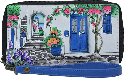 Anna by Anuschka Organizador de pulsera de cuero genuino pintado a mano para mujer