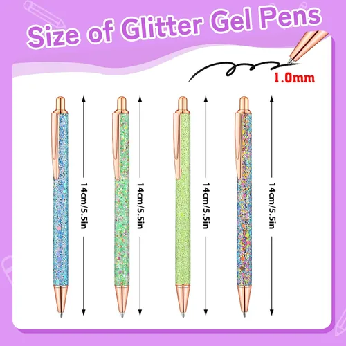 Miniatura 2 de BESARME 12 bolígrafos elegantes para mujeres, regalos del primer día de la madre, bolígrafos con purpurina para niñas, bolígrafo de diamantes