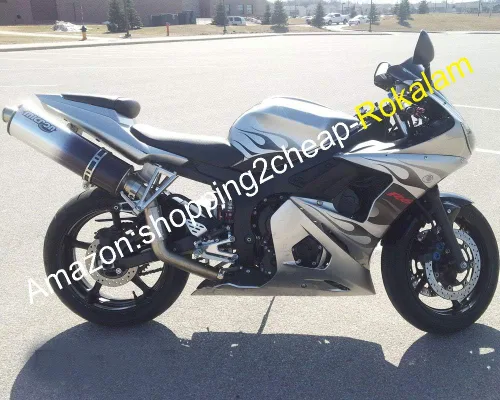 YZF600R6 03 04 ABS Carenado de plástico para Yamaha YZF-R6 2003 2004 YZF R6 motocicleta carenados de plata (moldeo por inyección)