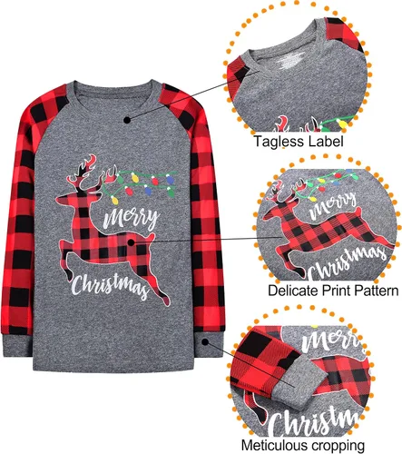 Miniatura 4 de Conjunto de pijama de Navidad a juego para la familia, conjunto de pijama de Navidad de algodón