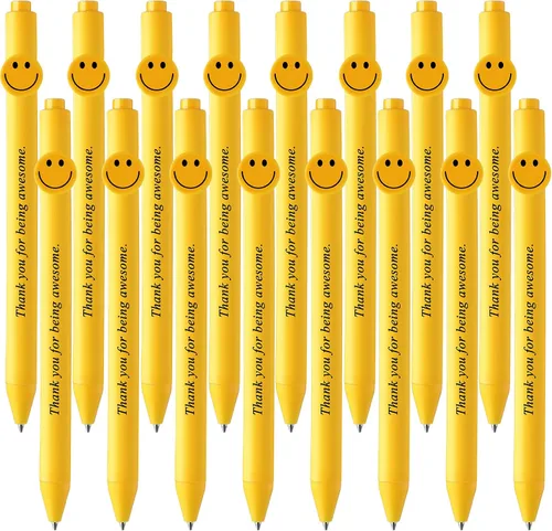 Miniatura 11 de Fuutreo 50 bolígrafos divertidos, regalos de agradecimiento a los empleados, cara sonriente, compañeros de trabajo, citas motivacionales, bolígrafos