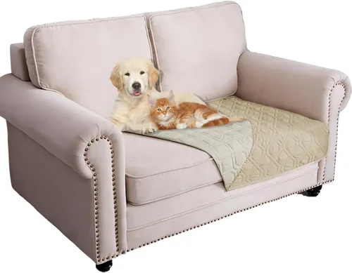 Miniatura 126 de Ameritex Funda Impermeable para Cama de Perro Manta para Mascotas para Muebles Cama Sillón Sofá Reversible Azul marino+azul piedra