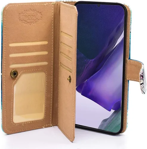 Miniatura 5 de Bcov Funda para Galaxy Note 20 Ultra 5G, Retro Bandera Americana Multifunción Billetera Funda de cuero con múltiples ranuras para tarjetas Correa