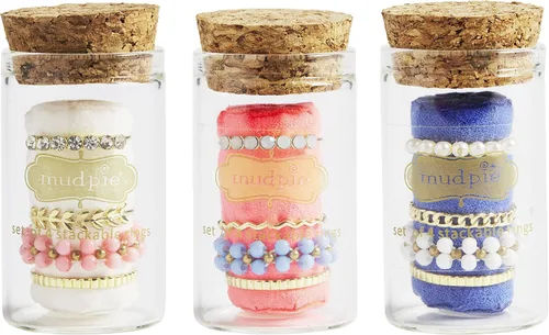 Miniatura 2 de Mud Pie Juego de anillos delicados en capas para mujer, azul, talla única, Azul