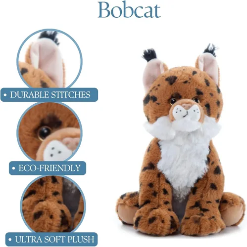 Miniatura 6 de The Petting Zoo Bobcat - Animal de peluche, regalos para niños, animales salvajes del zoológico Onez, juguete de peluche Bobcat de 12 pulgadas