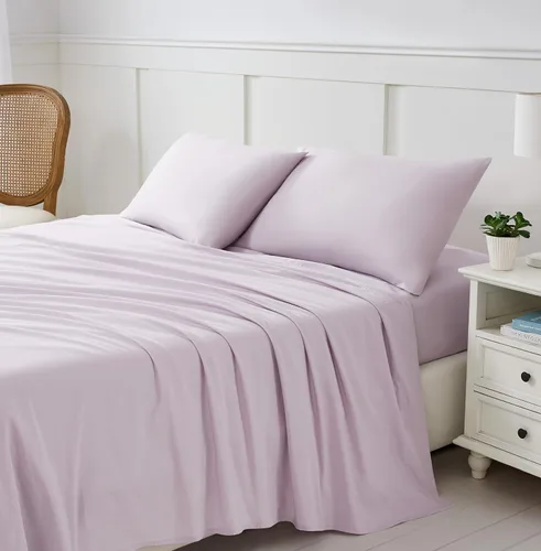 Miniatura 2 de Linen Closet Juego de sábanas de mezcla de algodón de lujo, 3 piezas, individual XL, lavanda