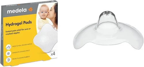Medela Almohadillas de hidrogel | Alivio del dolor para pezones adoloridos o agrietados | Esenciales de lactancia materna y protector de pezones de