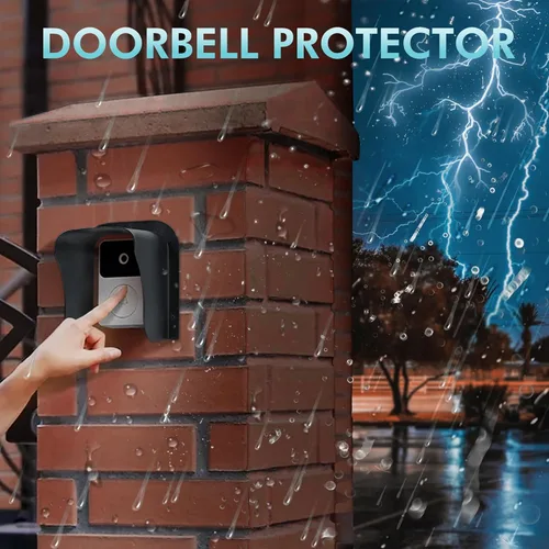 Miniatura 6 de Cubierta para timbre de puerta Ring impermeable, protector grande de timbre de metal, cubierta de control de acceso a prueba de lluvia, cubierta 1