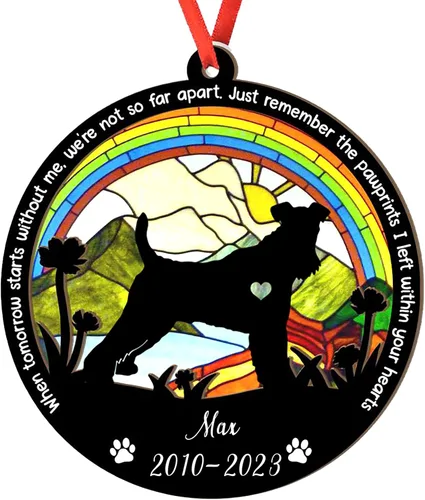 Miniatura 101 de Adorno personalizado para atrapasoles de sabueso afgano, adorno de Navidad de sabueso afgano, regalo para perro amante, sabueso afgano conmemorativo