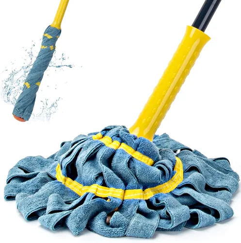 Miniatura 13 de KeFanta Trapeador autoescurridor para limpieza de suelos, fregona de microfibra con mango largo de 57 pulgadas, fácil de escurrir para cocina