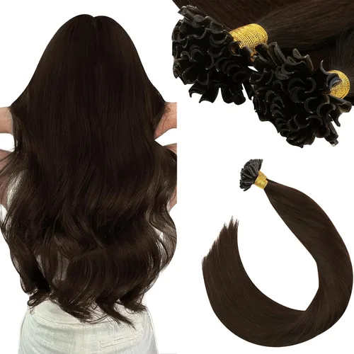 Miniatura 51 de Ugeat - Extensiones de cabello humano con microanillo, 14 pulgadas, extensiones de cabello Remy con microcuentas de 1 gm/hebra, 50 gms, extensiones