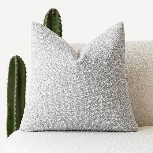 Miniatura 12 de Foindtower Fundas de almohada decorativas con textura de boucle, fundas de almohada sólidas, neutrales, suaves y acogedoras para silla, sofá