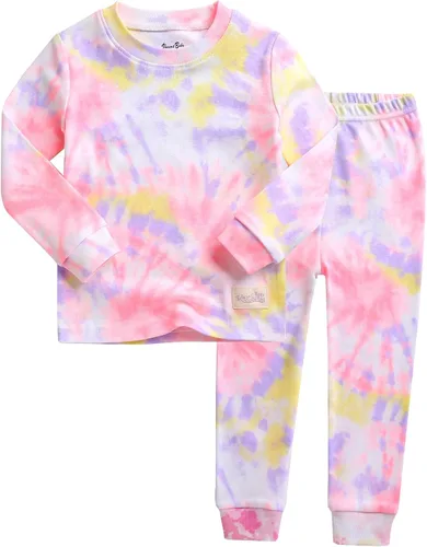VAENAIT BABY 12M-12 Toddler Kids Boys Girls 100 Cotton Marbling Sung Fit Sleepwear Pajamas 2pcs Pjs Set